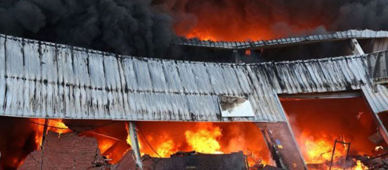 Fire and Smoke Damaged Building